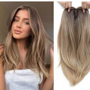 Molefi Hair Toppers for Women with Thinning Hair,18 Inch Long Layered Topper